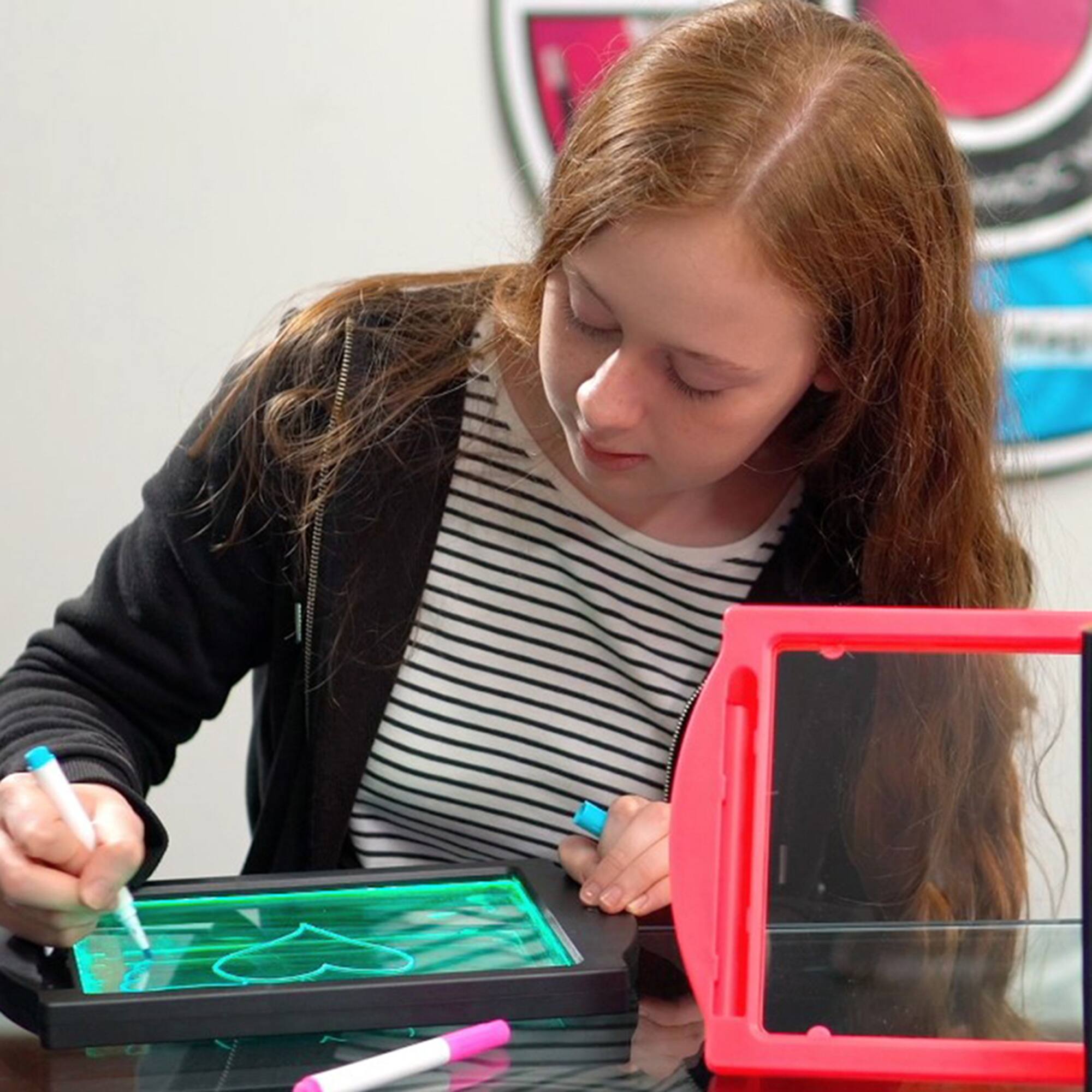 Marvin's Magic Pink Glow Art Neon Effect Drawing Board